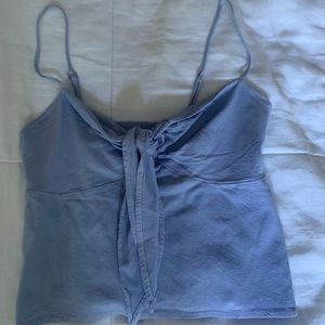 Perrywinkle tied cropped tank top